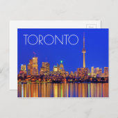 Downtown Toronto skyline at night Postkarte (Vorne/Hinten)