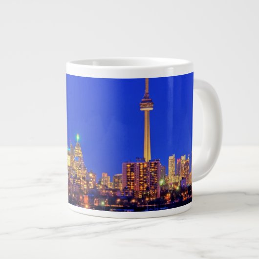 Downtown Toronto Skyline nachts Jumbo-Tasse (Vorderseite Rechts)