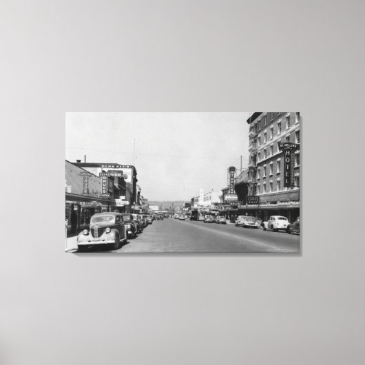 Downtown View von Chehalis, Washington Fotograf Leinwanddruck (Vorderseite)