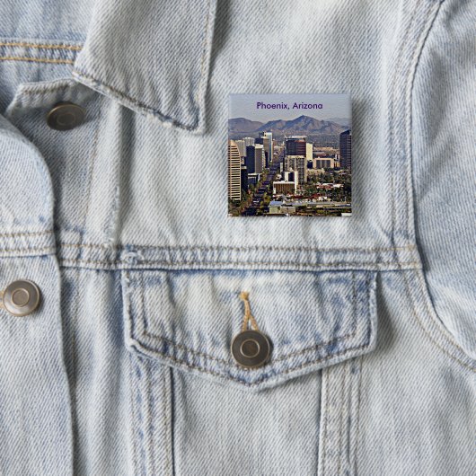 Downtown View von Phoenix, Arizona Button (Beispiel)