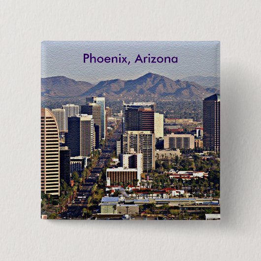Downtown View von Phoenix, Arizona Button (Vorderseite)
