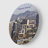 Downtown View von Phoenix, Arizona Große Wanduhr (Winkel)