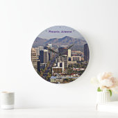 Downtown View von Phoenix, Arizona Große Wanduhr (Zuhause)