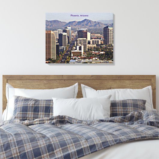 Downtown View von Phoenix, Arizona Leinwanddruck (Insitu (Schlafzimmer))