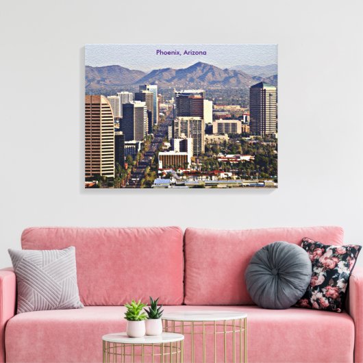 Downtown View von Phoenix, Arizona Leinwanddruck (Insitu (Wohnzimmer))