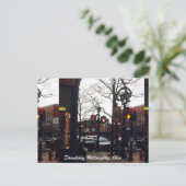 Downtown Willoughby Christmas Foto Postcard Feiertagspostkarte (Stehend Vorderseite)