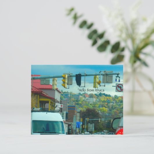DOWNTOWWWN ITHACA NEW YORK Postkarte (Stehend Vorderseite)