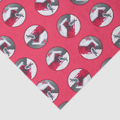 Downy Woodpecker auf Red Feeder Original Bird Art Seidenpapier (Ausschnitt)