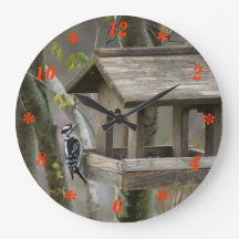 Downy Woodpecker Clock- choose size & shape