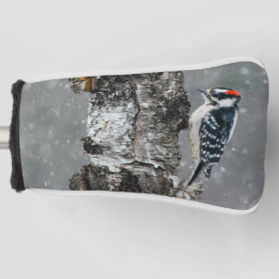 Downy Woodpecker in Snow - Original Foto Golf Headcover