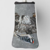 Downy Woodpecker in Snow - Original Foto Golf Headcover (Rotieren 90)