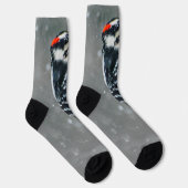 Downy Woodpecker in Snow - Original Foto Socken (Rechts)
