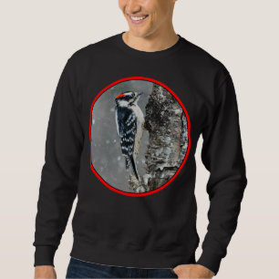 Downy Woodpecker in Snow - Original Foto Sweatshirt