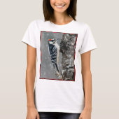 Downy Woodpecker in Snow - Original Foto T-Shirt (Vorderseite)