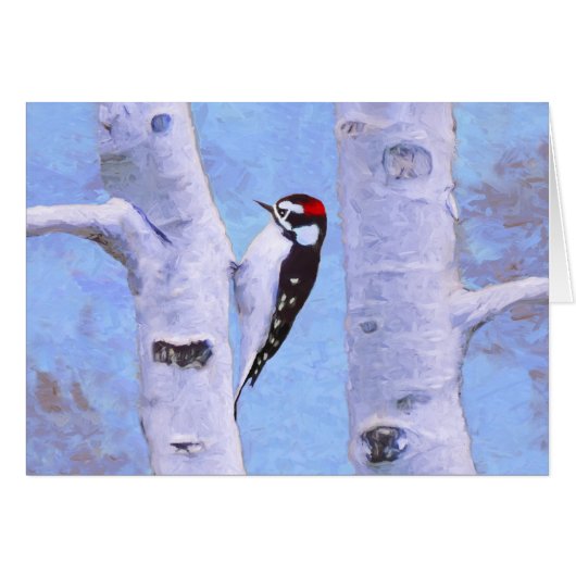 Downy Woodpecker-Malerei - Original Bird Art (Vorderseite (Horizontal))