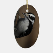 Downy Woodpecker-Ornament Keramik Ornament (Rechts)