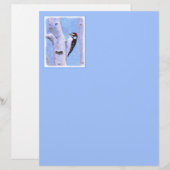 Downy Woodpecker Painting - Original Bird Art (Vorne/Hinten)