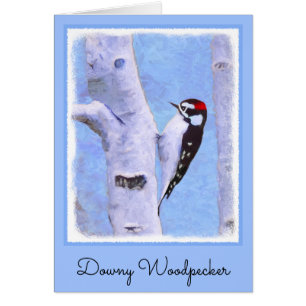Downy Woodpecker Painting - Original Bird Art