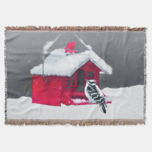 Downy Woodpecker Painting - Original Bird Art Decke