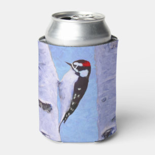 Downy Woodpecker Painting - Original Bird Art Dosenkühler