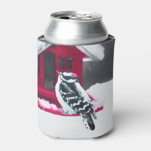 Downy Woodpecker Painting - Original Bird Art Dosenkühler