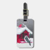 Downy Woodpecker Painting - Original Bird Art Gepäckanhänger (Vorderseite vertikal)