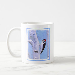Downy Woodpecker Painting - Original Bird Art Kaffeetasse