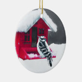 Downy Woodpecker Painting - Original Bird Art Keramik Ornament (Rechts)