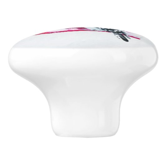 Downy Woodpecker Painting - Original Bird Art Keramikknauf (Seitenansicht)