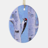Downy Woodpecker Painting - Original Bird Art Keramikornament (Rechts)