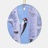 Downy Woodpecker Painting - Original Bird Art Keramikornament (Links)