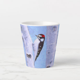 Downy Woodpecker Painting - Original Bird Art Milchtasse