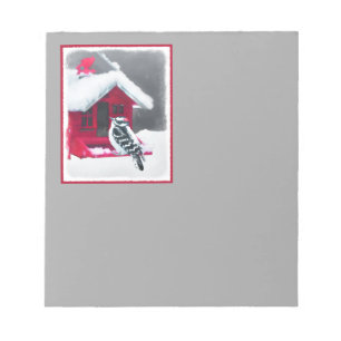Downy Woodpecker Painting - Original Bird Art Notizblock