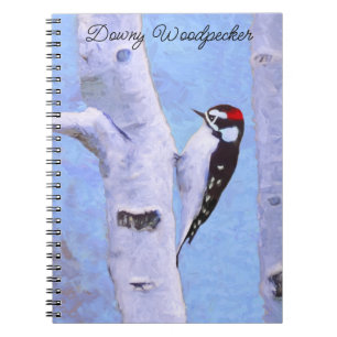 Downy Woodpecker Painting - Original Bird Art Notizblock