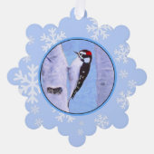 Downy Woodpecker Painting - Original Bird Art Ornament Karte (Vorderseite)
