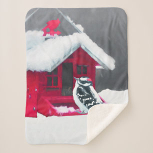 Downy Woodpecker Painting - Original Bird Art Sherpadecke