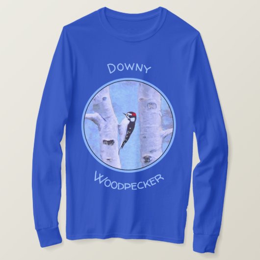 Downy Woodpecker Painting - Original Bird Art T-Shirt (Design vorne)