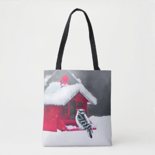 Downy Woodpecker Painting - Original Bird Art Tasche