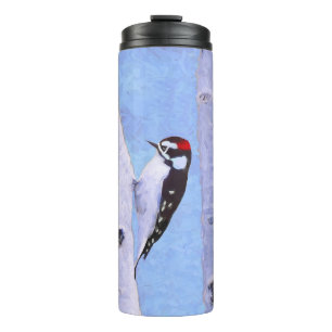 Downy Woodpecker Painting - Original Bird Art Thermosbecher