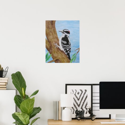 Downy Woodpecker Poster (Heimbüro)