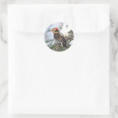 Downy Woodpecker Runder Aufkleber (Tasche)