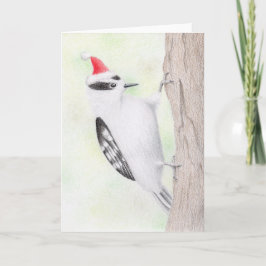 Downy Woodpecker Weihnachtskarte Karte