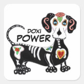 Doxi Power Quadratischer Aufkleber (Vorderseite)