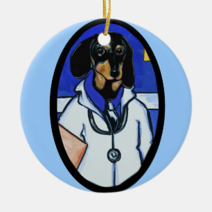 DOXIE ARZT  KERAMIK ORNAMENT