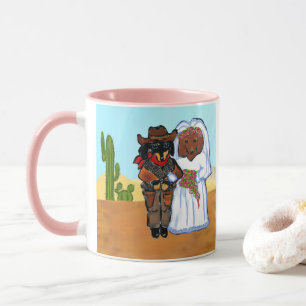 Doxie Cowboy Hochzeit Tasse