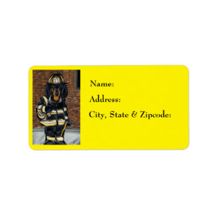 Doxie Feuerwehrmann Adressaufkleber