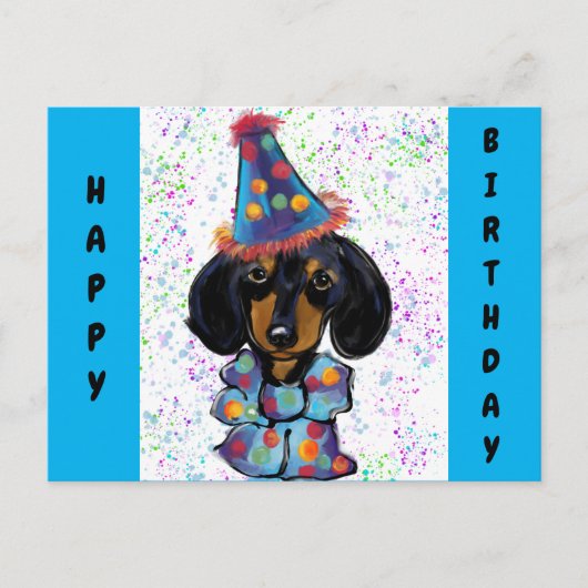 Doxie Geburtstag Postkarte (Vorderseite)