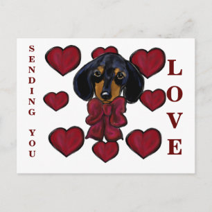 Doxie-Herzen Postkarte