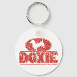 DOXIE-im-Kreis-verzweifelt Schlüsselanhänger