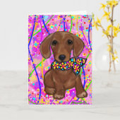 Doxie Karte (Gelbe Blume)